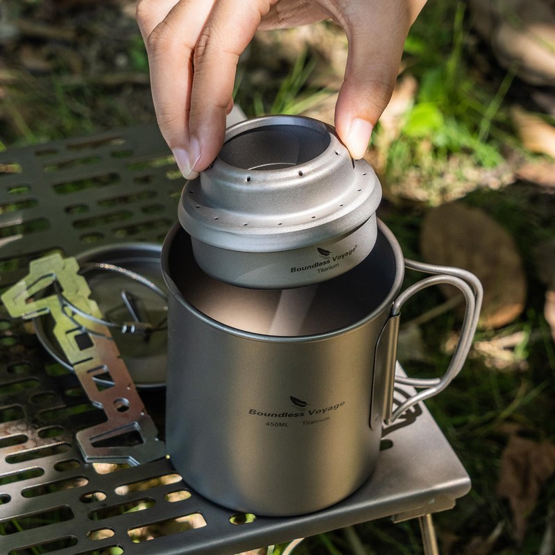 Boundless Voyage Titanium Spirit Burner Mini Alcohol Stove with Brackets