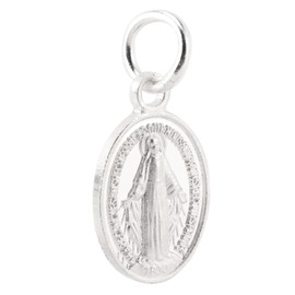 Miraculous Medal Universal 925 Sterling Silver Polished Virgin Mary Double Sided Oval Pendant Catholic Medal Jewelry