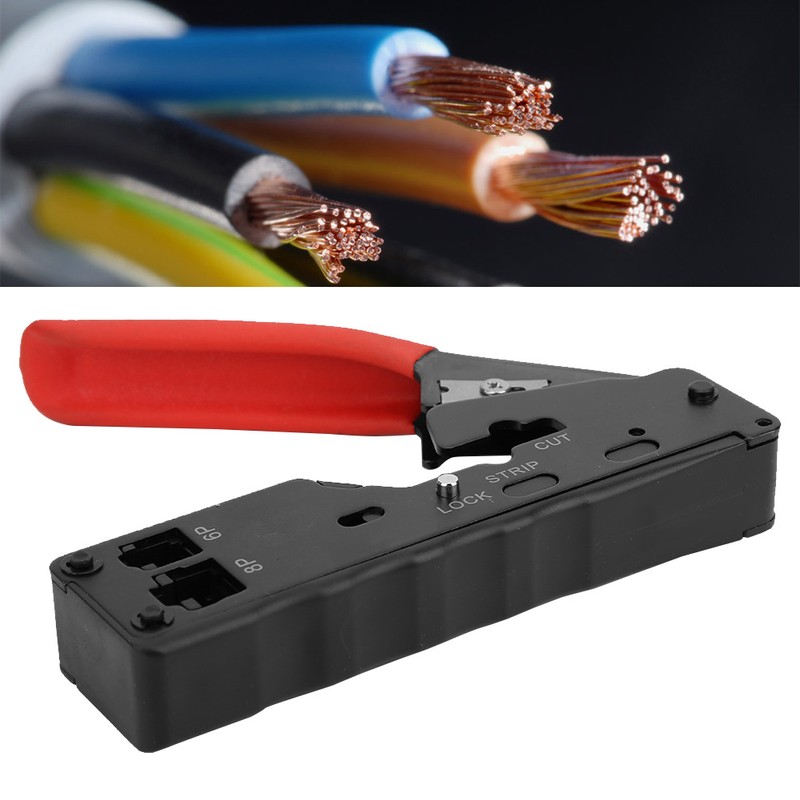 Multifunctional 6P8P Network Wire Crimper Stripper Cutter Crystal Head Crimping