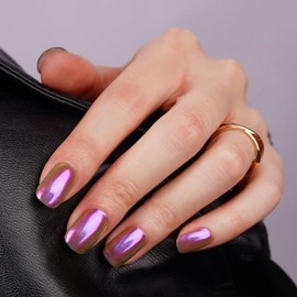 DANNI & TONI Halb ausgeh√§rtete Gel Nagelfolien (Lustre Luxe) Lila Spiegeleffekt Gl√§nzend Nagelset uv Gel Nagelfolie Selbstklebend Wraps 28 Aufkleber