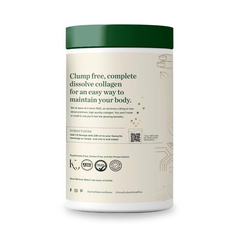 Great Lakes Wellness Collagen Peptides Powder for Skin, Hair, Nails,