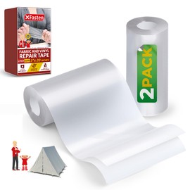 X Fasten Fabric and Vinyl Repair Tape, Clear, 3-Inches by 20-Inches (2-Set), Waterproof Vinyl Repair Hole Patch Kit for Tent, Exercise Ball, Kayak, Inflatable Bed, Pool Float, and Airbed Mattress