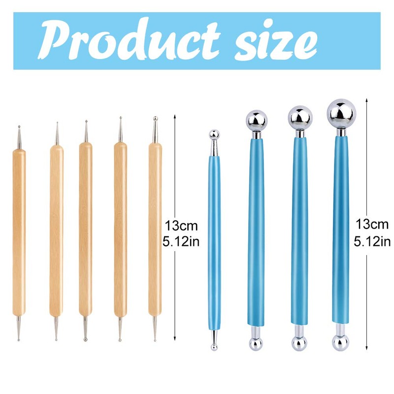 9 PCS Dotting Tools Ball Styluses with Box, Pen Dotting