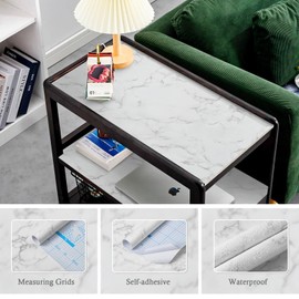 Heroad Marble Contact Paper Peel and Stick Wallpaper White Grey Granite Wall Paper Removable Self Adhesive Wallpaper for Kitchen Countertop Cabinet Bathroom Living Room Waterproof Vinyl 15.7''x78.7''