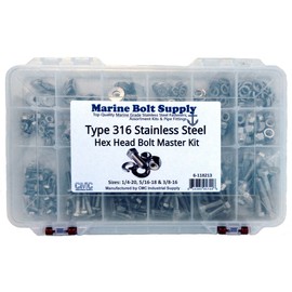 Type 316 Stainless Steel Hex Bolt Master Kit Marine Bolt Supply 6-118213
