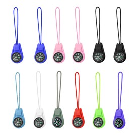 MisFun Pack of 12 Mini Survival Compass, Multi-Colour Compass, Children, Compass Outdoor, Compass Survival Lanyard, Compass Pendant, Mini Compass, Compass, for Hiking, Camping and Tourism