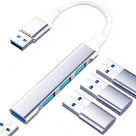 Autbye Hub USB Multipuerto 4 en 1, de Aluminio con Puertos USB 3.0 | Hub de Velocidad Ultra Alta Ideal para Laptop, PC y Accesorios. Compatible con Cualquier Sistema Operativo