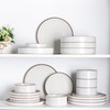 LERATIO Ceramic Dinnerware Sets for 6, High Edge Stoneware Plates