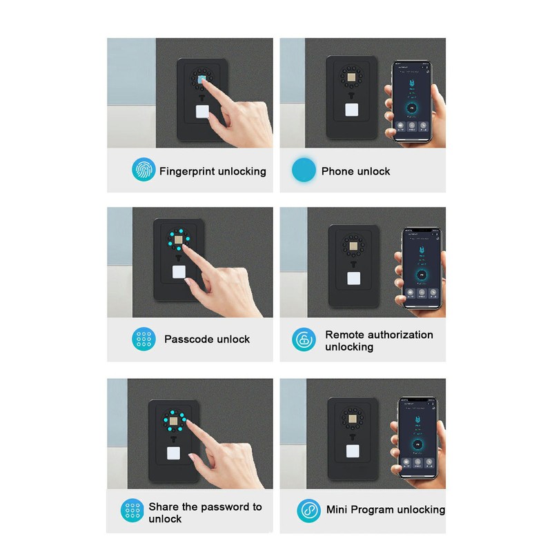 Smart Key Lock Box Fingerprint Recognition Password Unlocking Combination Key