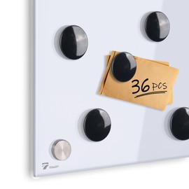 TOWON Rare Earth Magnets Large, Strong Magnets for Glass Whiteboard and Dry Erase Board, 36 Pieces Round Black