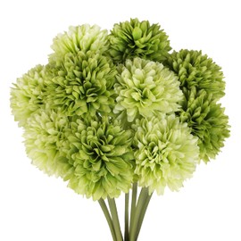 Louiesya Artificial Flowers, 10Pcs Fake Flowers Silk Artificial Chrysanthemum Ball Hydrangea Bridal Wedding Bouquet for Home Garden Party Wedding Decor