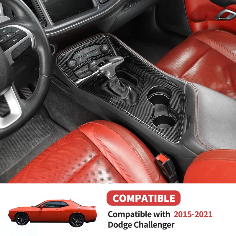 SQQP Carbon Fiber Center Console Gear Shift Panel Cover Trim