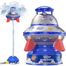 Water Play Toy, Sprinkler, Water Fountain Toy, Water Play Goods, 360° Rotary Water Spraying, Lawn Play, Children's Pool, Summer, Boys and Girls, Parent-child Interact, Party, Beach, Gift (Blue)