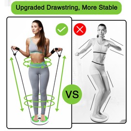 Golgner Twist Waist Disc Board with Pull Rope, Twisting Waist Disc Balance Board, Twist Waist Torsion Disc, Foot Massage Board for Hips and Waist Fitness and Exercise, Home Fitness Equipment, Green