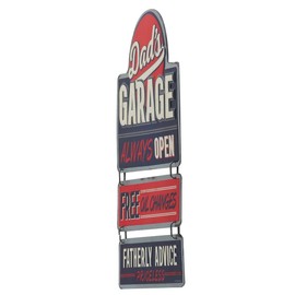 Dad's Garage Linked and Embossed Metal Sign - Fun Garage Sign for Dad - Great Gift Idea