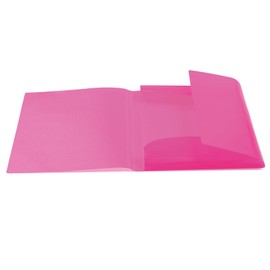 HERMA 19505 Portfolio Folders A4 Translucent Pink Pack of 3 Children's Plastic Corner Folder with Inner Flaps and Elastic Band, Sturdy Plastic Folders Set for Boys and Girls