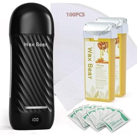 Roll-On Hair Removal Kit with Soft Wax Heater - Refillable Cartridges for Efficient, Mess-Free At-Home Waxing (Raven Black)