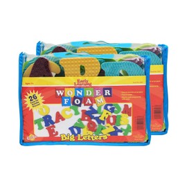 Wonderfoam Big Letters, Assorted Colors, Assorted Sizes, 26 Per Pack, 2 Packs