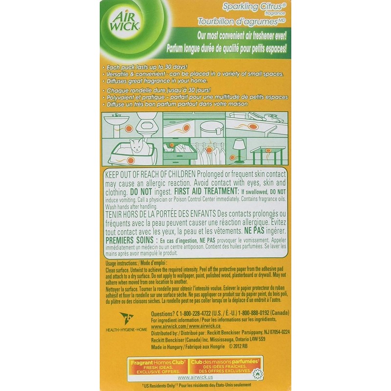 Air Wick Stick Ups Air Freshener, Sparkling Citrus, 2ct
