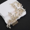 Rumtock Crystal Beads Gold Long Hair Comb Handmade Hair Piece