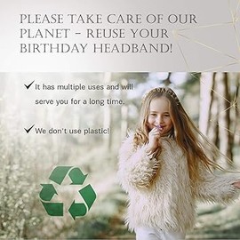 "Birthday Girl" Headband Headpiece - Girls Party Hair Accessories For All Hair Types - Birthday Headband Decorations - Metallic Gold Crown For Selfies And Virtual Parties (Gold)
