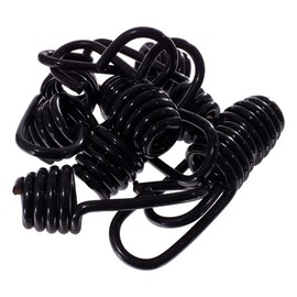 Wire Bungee Cord Hooks – Shock Cord – 10 Pack – Black Plastic Coated – for Boating, Camping, Auto, and Outdoor Uses (1/2 Inch)