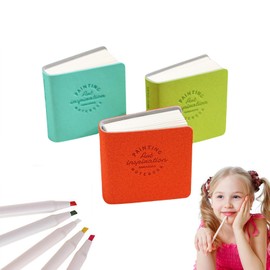 Pocket Sketchbook,Tiny Travel Watercolor Book,Portable Square Pure Color Small Watercolor Sketchbooks,Watercolour Sketchbooks,Leather Sketchbook,Suitable for Painting, Drawing(Dopamine Color Series)