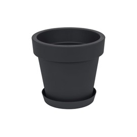 Prosperplast Lofly Flower Pot with Saucer 19.5 x 18.5 cm Anthracite Plastic