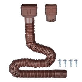 POLARDAYS 7ft Long Gutter Downspout Extensions, Outer Diameter 3" Downspout Extender for Rainwater Drainage, Flexible Drainage Pipe Suitable for 2"×3" and 3"×4" Downspout (Brown-1-Pack)