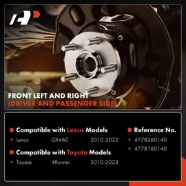 A-Premium Front Driver and Passenger Side Brake Dust Shield Compatible with Toyota, Lexus Models - 4Runner 2010-2023, GX460 2010-2022, 2-PC Set