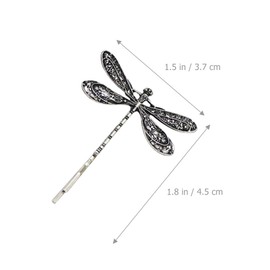 2Pcs Silver Dragonfly Hair Clip Wedding Retro Antique Barrette Bridal Headdress Color Head Wear Styling Hair Accessories for Girls Women Ladies Bobby Pins Hairpins French, Hair Styling Pins