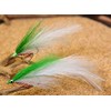 Deceiver Fishing Flies - Green and White Red Throat Tied