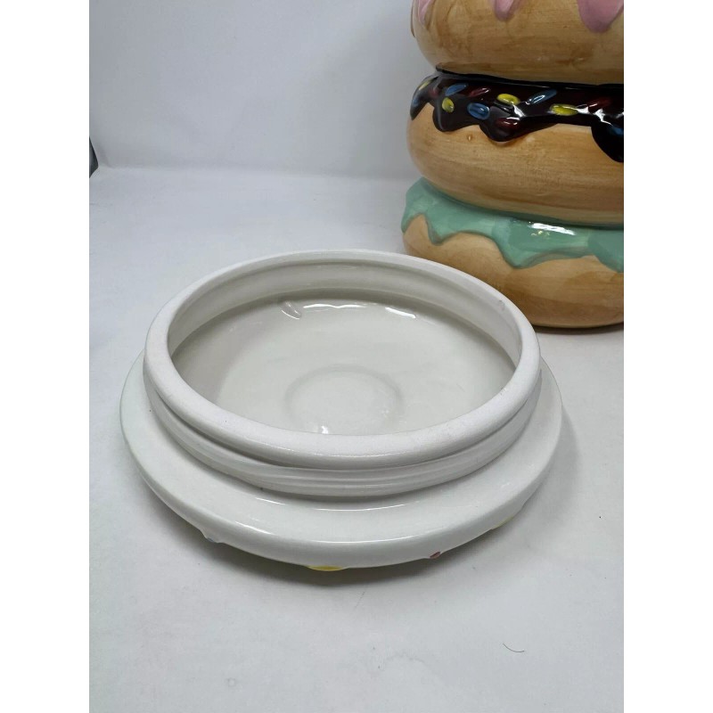ELEMENTS NEW Large Ceramic Stacked DONUT COOKIE JAR Sprinkles Decor