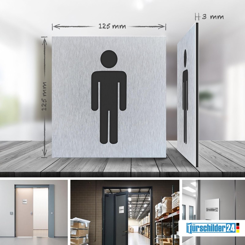 Türschilder24 Aluminium Dibond Door Sign 120 x 120 x 3