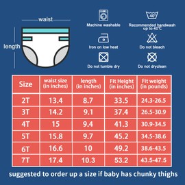 MooMoo Baby Potty Training Underwear for Boys and Girls 8 Packs Cotton Reusable Toddler Training Pants Boys 6T Multi-color