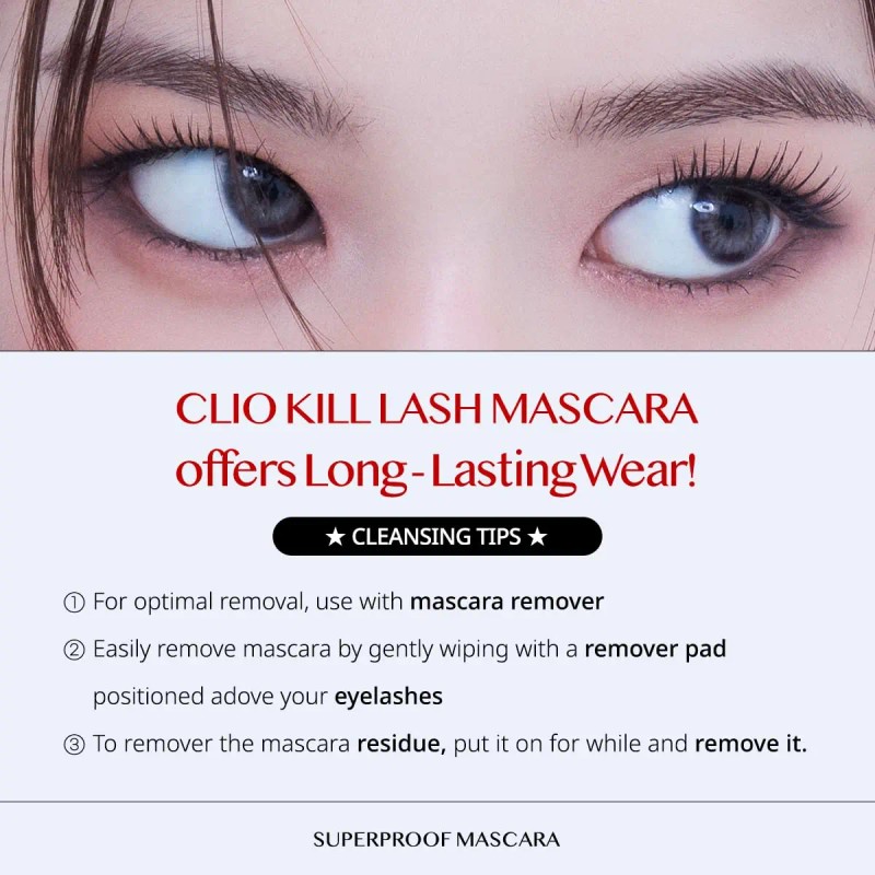 Máscara Clio Kill Lash Superproof (02 Volume Curling Black)
