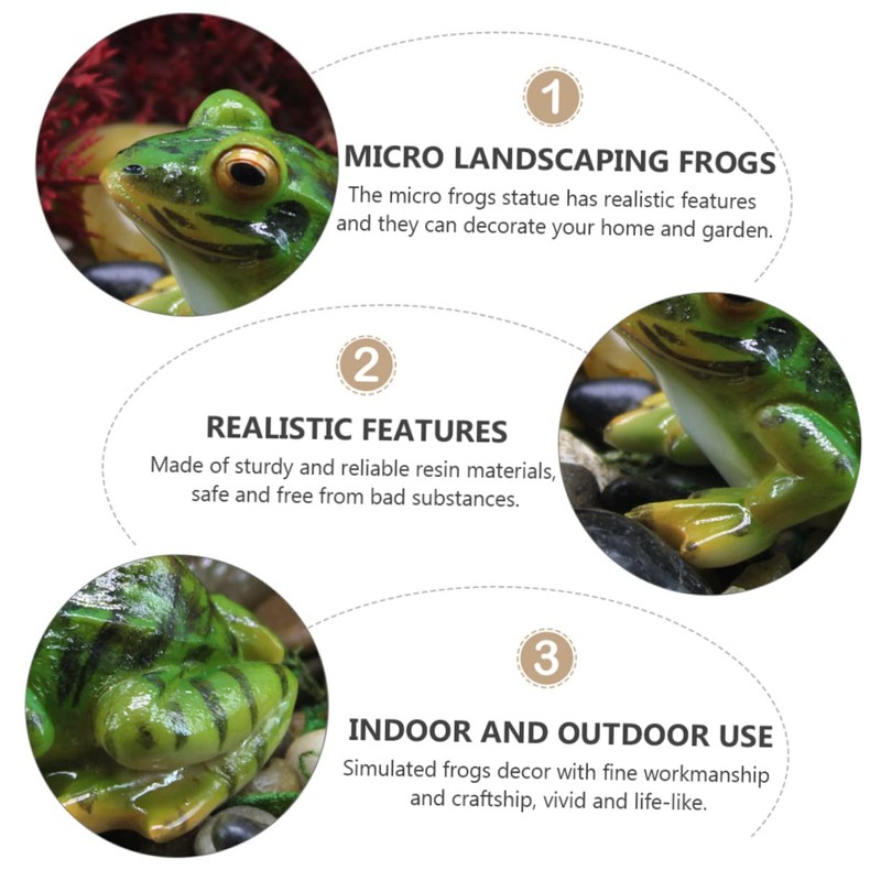 Ciieeo Sets Frog Ornaments for Home Frog Themed Miniature Resin
