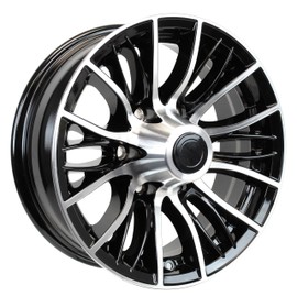 eCustomrim Aluminum Trailer Wheel 15X6 15" Evolution Black 6 Lug On 5.5" Center Rim