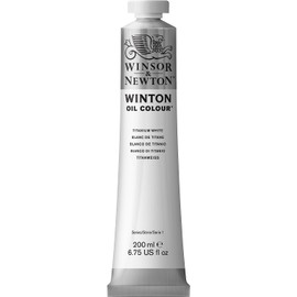 Winsor & Newton 8840010 Winton, fine high-quality oil paint, 200 ml tube with even consistency, light-resistant, high coverage, rich in colour pigments, titanium white