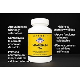 Zatori | Vitamina D3 + K2 400 UI | 300 cápsulas blandas