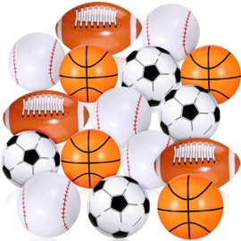 Sports Balls Sports Party Decorations Inflates Beach Ball Inflatable Ball Blow up Soccer Basketball Baseball Summer Pool Toys for Indoor Outdoor Beach Sports Theme Decorations Gift Favor (16 Pcs)