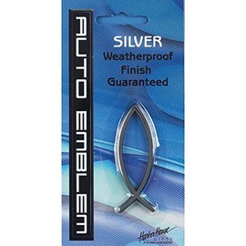 Small Silver Christian Fish Auto Emblem