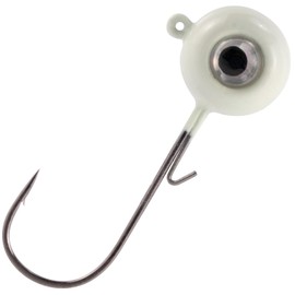 Dr.Fish 10 Pack 3D Eye Fishing Jig Heads Ball Swimbait Jig Saltwater Freshwater Bass Walleye Fishing Hooks Crappie Trout 1/16oz Glow in Dark