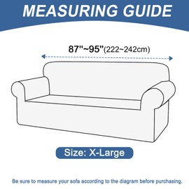 HDCAXKJ 100% Waterproof Couch Cover Stretch 3 Seater Sofa Cover Universal Jacquard Sofa Slip Cover 3 Seat for Cats Pet Soft Anti Scratch Furniture Protector with Elastic Bands (Natural, X-Large)