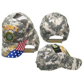 KYS U.S. Army Digi Camo Cap with Flag Brim Qcap549