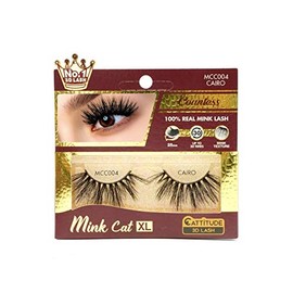 CATTITUDE 3D LASHES Cairo Countess Mink Cat 25mm False Eyelashes, Ligthweight & Reusable