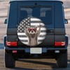 Funny Raccoon Spare Tire Cover Black White American Flag 15