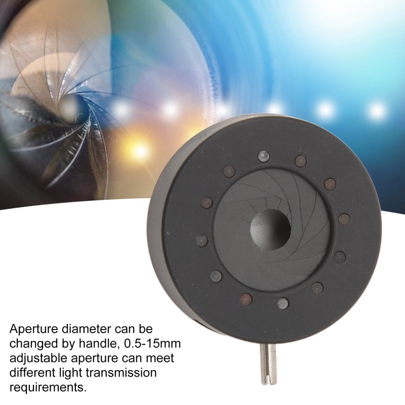 Aperture Diaphragm Manual Adjustable Aluminum 0.5‑15mm 12 Blades Iris Diaphragm