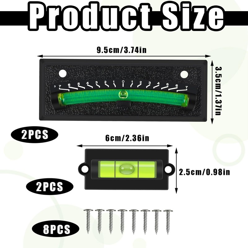 2+2 Pcs Rv Level Bubble Self-Adhesive & Wall Mounted,System,Small,Camper Level