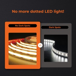 FluFlux Industrial COB LED Strip Light, 16.4 FT, Dot-Free, Neutral White 3500K, High CRI 95, 24V DC, UL Listed, 60,000 Hours Lifespan, 6-Year Warranty, LED Strip Light for Architectural Lighting